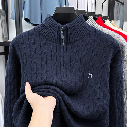 2025Autumn and Winter New Fashion Brand Men and Women Same Style Couple Shirt Fried Dough Twists Embroidery Dog Logo Top Sweater