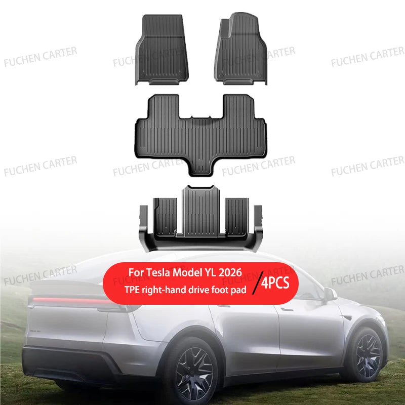 For Tesla NEW Model YL Launch 2026+ Car Floor Mats Car Four Seasons Waterproof Non-slip Floor Mat TPE Special Car Accessories