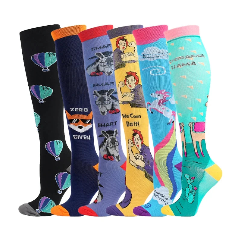 3/5/6 Pairs Compression Socks Exercise Mountaineering Running Sports Socks Elastic Medical Blood Circulation Swelling Nurse Sock