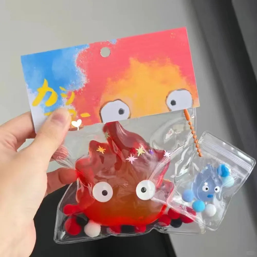Fire Water Figure Squeeze Toy Funny Fire Slow Rebound Toys Stress Relief Toy 3.9inch Spit Bubble Fire 3D Sensory Toy Gifts