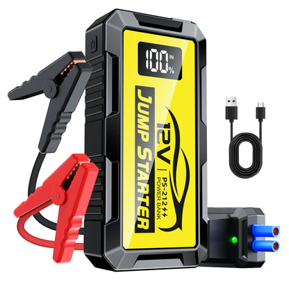 PSOOO 12V 8000A 27000mAh High-capacity portable Car Jump Starter,Multifunctional car booster with lighting charging capabilities