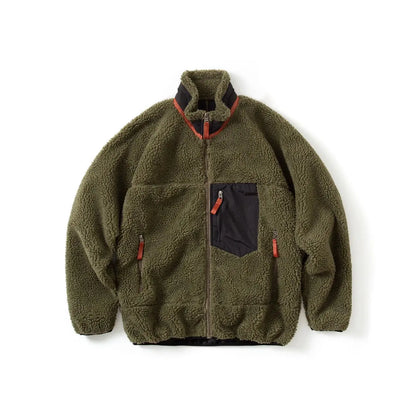 2026 Outdoor style Men's Cycling, Sports, Fishing, Mountain Climbing and Camping Fleece Jacket Imitating Lambskin Thermal Jacket