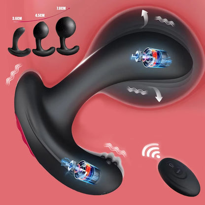 Anal Vibrator Inflatable Butt Plug Remote Prostate Massager Automatic Inflation Vibrating Male Female Prostate Stimulator