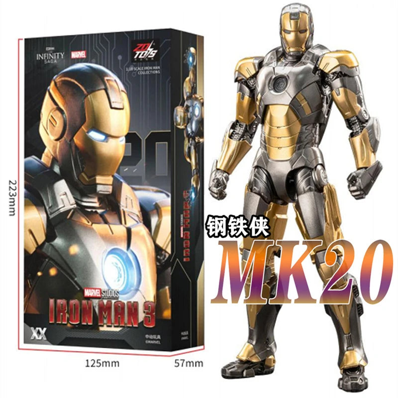Marvel Avengers ZD Toys Iron Man MK3 MK1 MK6 MK7 MK5 Tony Stark Iron Patriot War Machine Action Figure Ironman Collect Toy Gift
