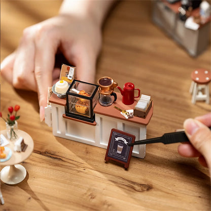 Rolife NO.17 Cafe 3D Puzzle DIY Miniature Dollhouse Kit Crafts Hobbies Amazing Gift for Women Children DG162