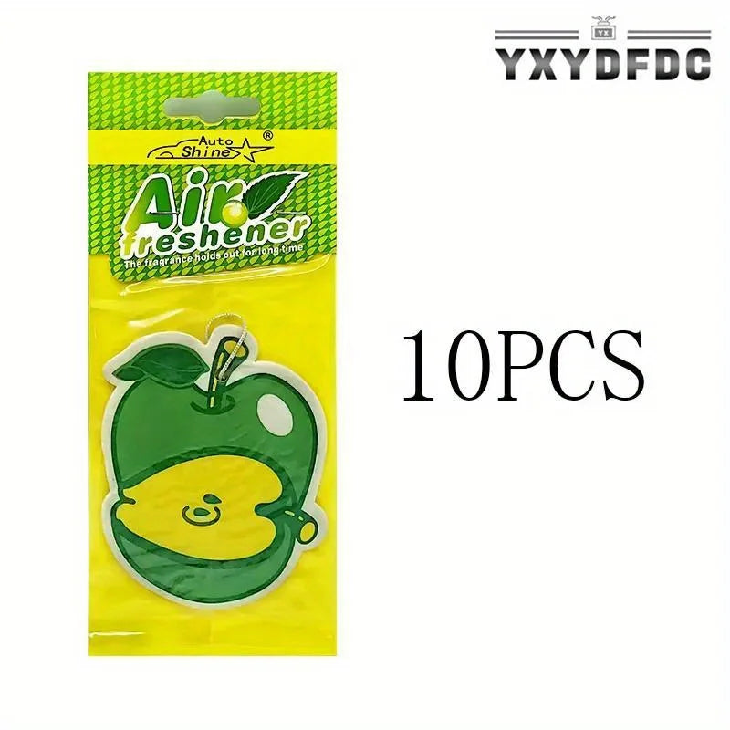 3-80pcs Fruit Car Air Freshener Natural Aromatherapy Tea Paper Hanging Perfume Vanilla Auto Parts Interior