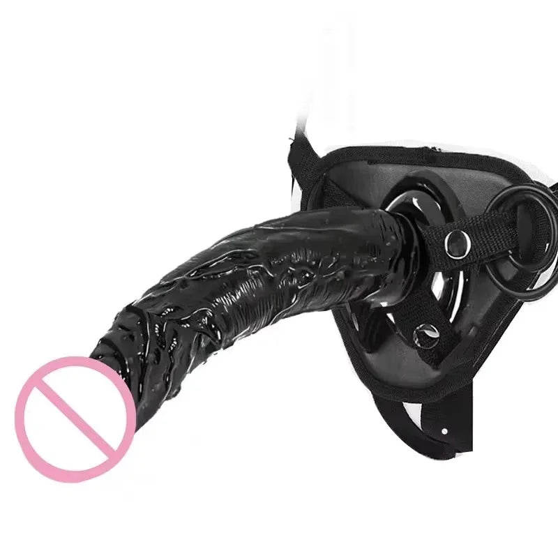 Wearable Strapon Penis for Women Black Dildo Pants Lesbian G Spot Stimulator Adult Standard Size Women Strap Sex Toys for Women