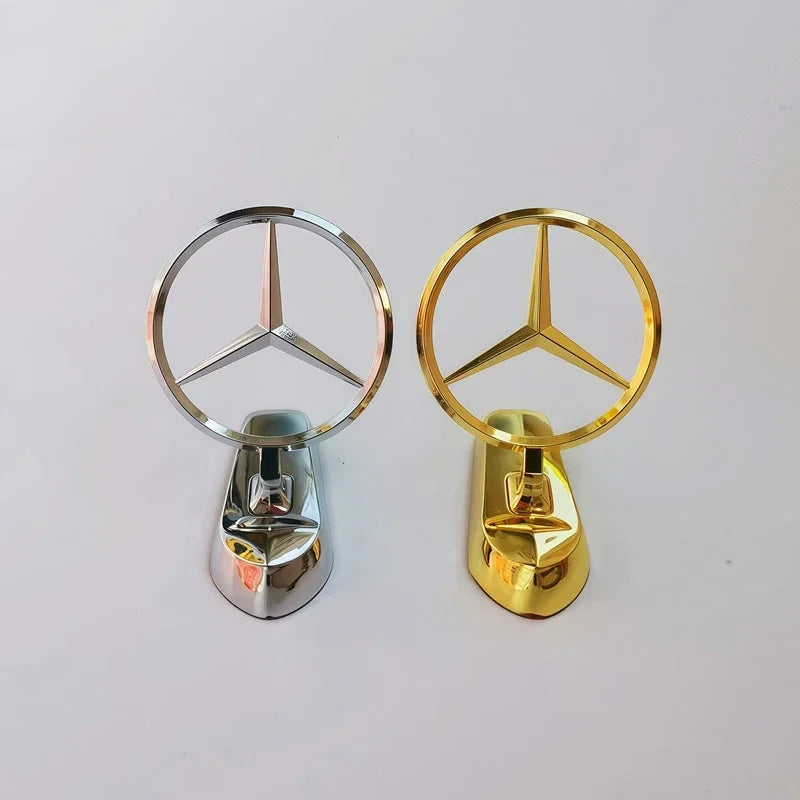 Emblem Badge for Car Hood Front Chrome Logo Luxurious Plated for Mercedes Benz Hood with Wing for C200 R300 E260 S450 S350