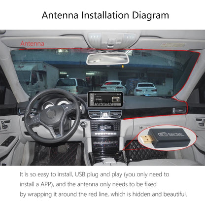 Universal Car Radio AM/FM Stereo Adapter Receiver USB Stick Antenna Box Applied to Android System APK Control