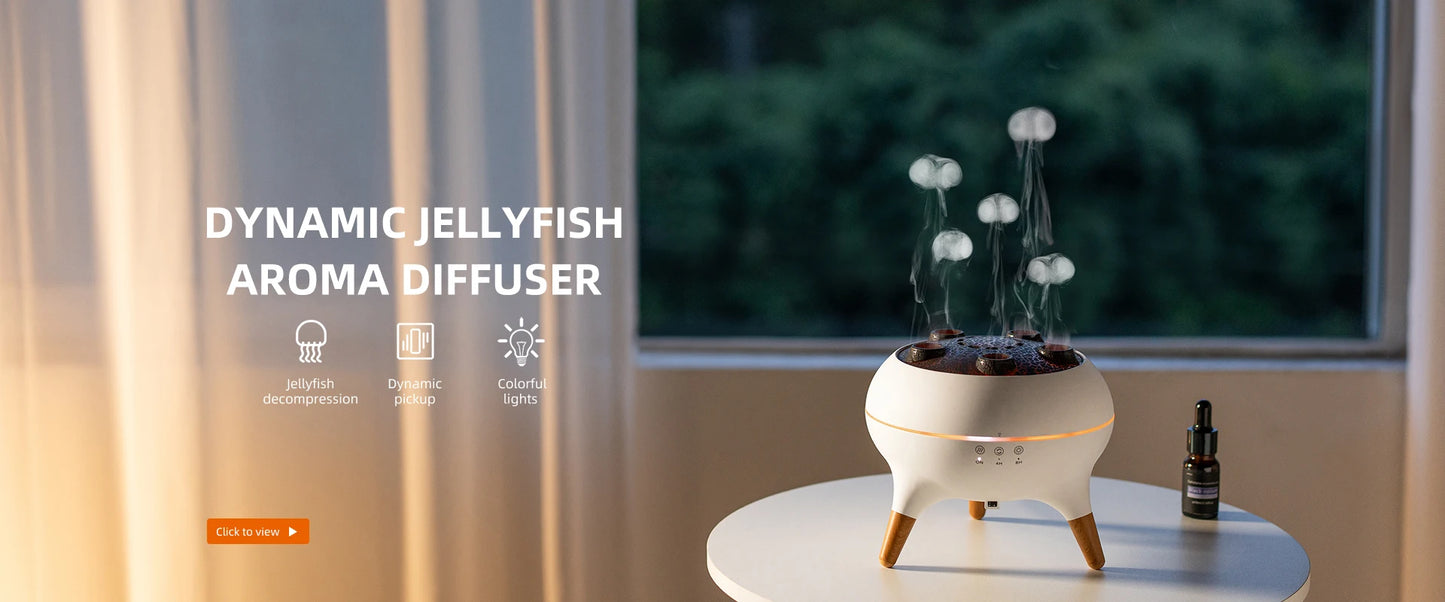 Jellyfish Aroma Humidifier Aromatherapy Diffuser Creative Ultrasonic Essential Oil Diffuser Remote Control Mist Humidifier