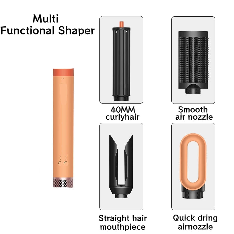 SenCiciMen 6-in-1 Multi Hair Styler, Hot Air Brush, Curling Iron & Hair Dryer, Multifunctional Curling Barrel for Daily Hair Sty