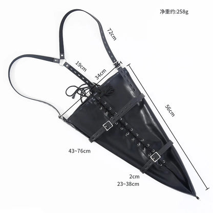 BDSM Mermaid Restraint Bag Leather Straitjacket Fetish Half Body Bondage Legging Binder Slave Ankle Cuff Binding Erotic Sex Tool