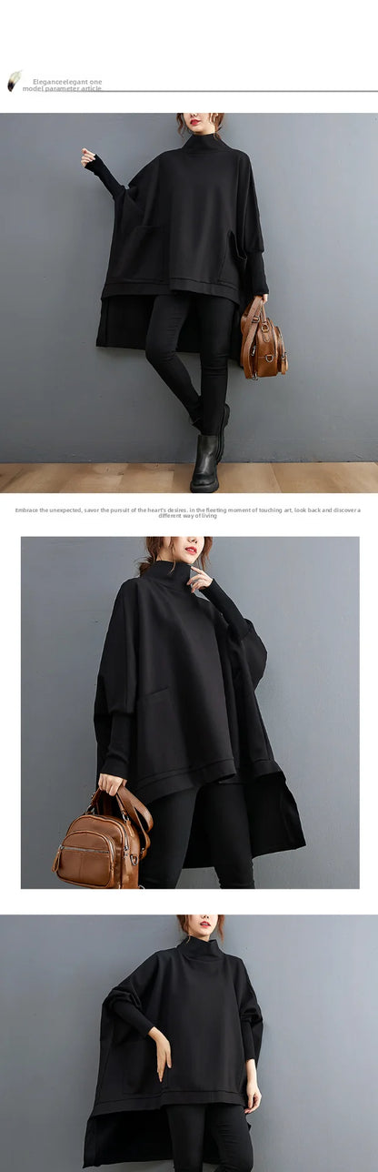 plus Size High Collar Casual Long Sve Sweatirt for plus Size Women Autumn Faion Comfortable Loose Fit Slimming Effect