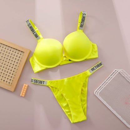 V Bra Panty Set Women Lace Push Up Bralette Seamless Comfortable Breathable Lingerie Home Wear Set Lingerie Set Underwear Set