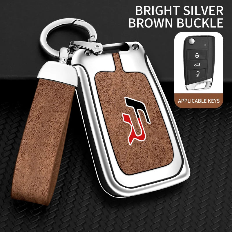 Suitable for Seat Ateca Leon FR 2 Ibiza zinc alloy car key cover high-end genuine leather car key case buckle auto accessories
