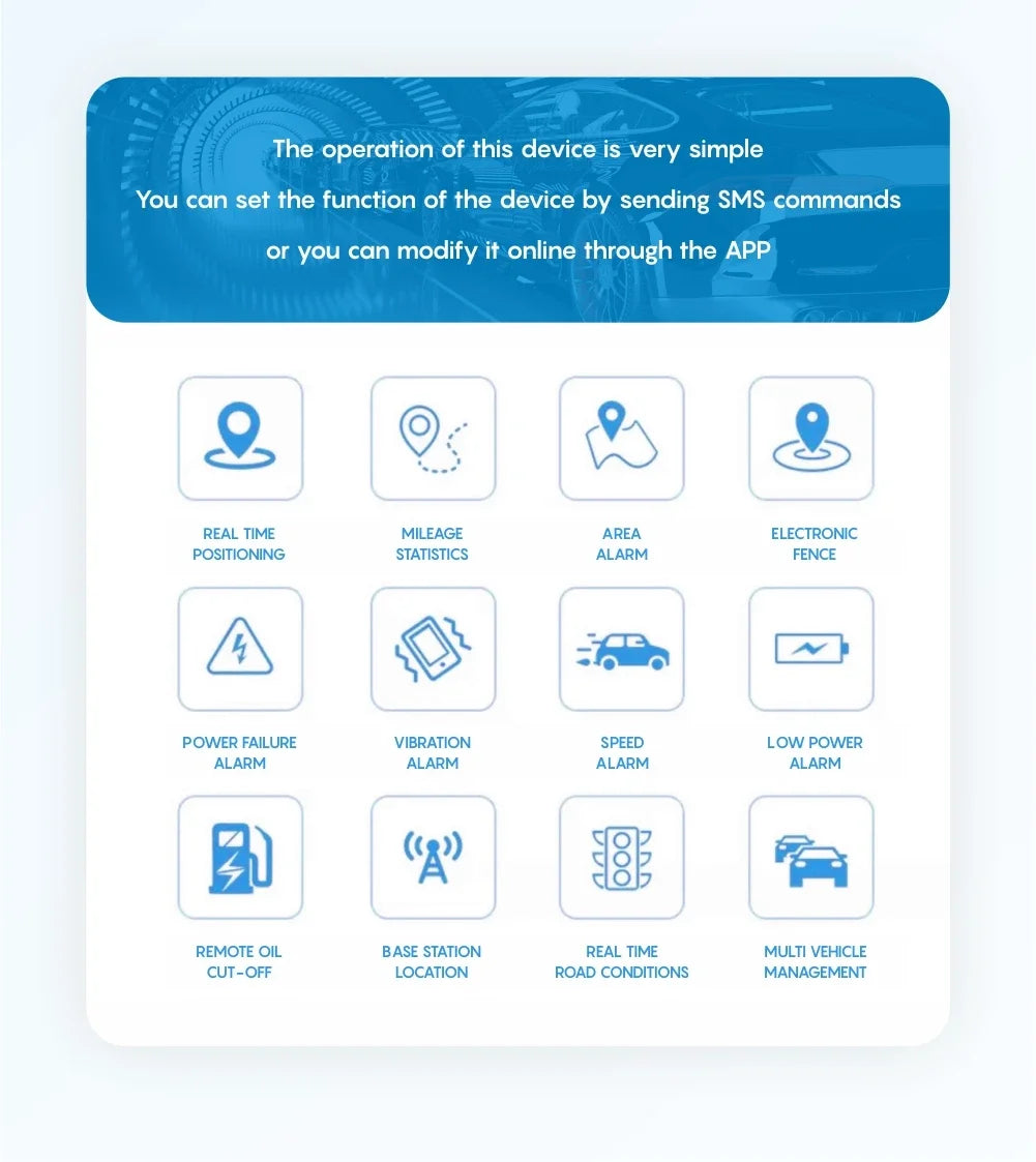 Car Motorcycle Bike 4G GPS Tracker Engine Relay Cut Oil Tracking ACC Towed Away Call SMS SOS Alarm Location System Monitor APP