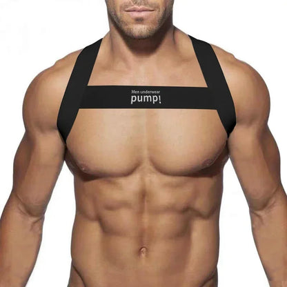 Chest Straps Men's Sexy Elastic Breast Belt Chest Bondage Muscle High Stretch Shoulder Straps Sports Fitness Club Party Costume