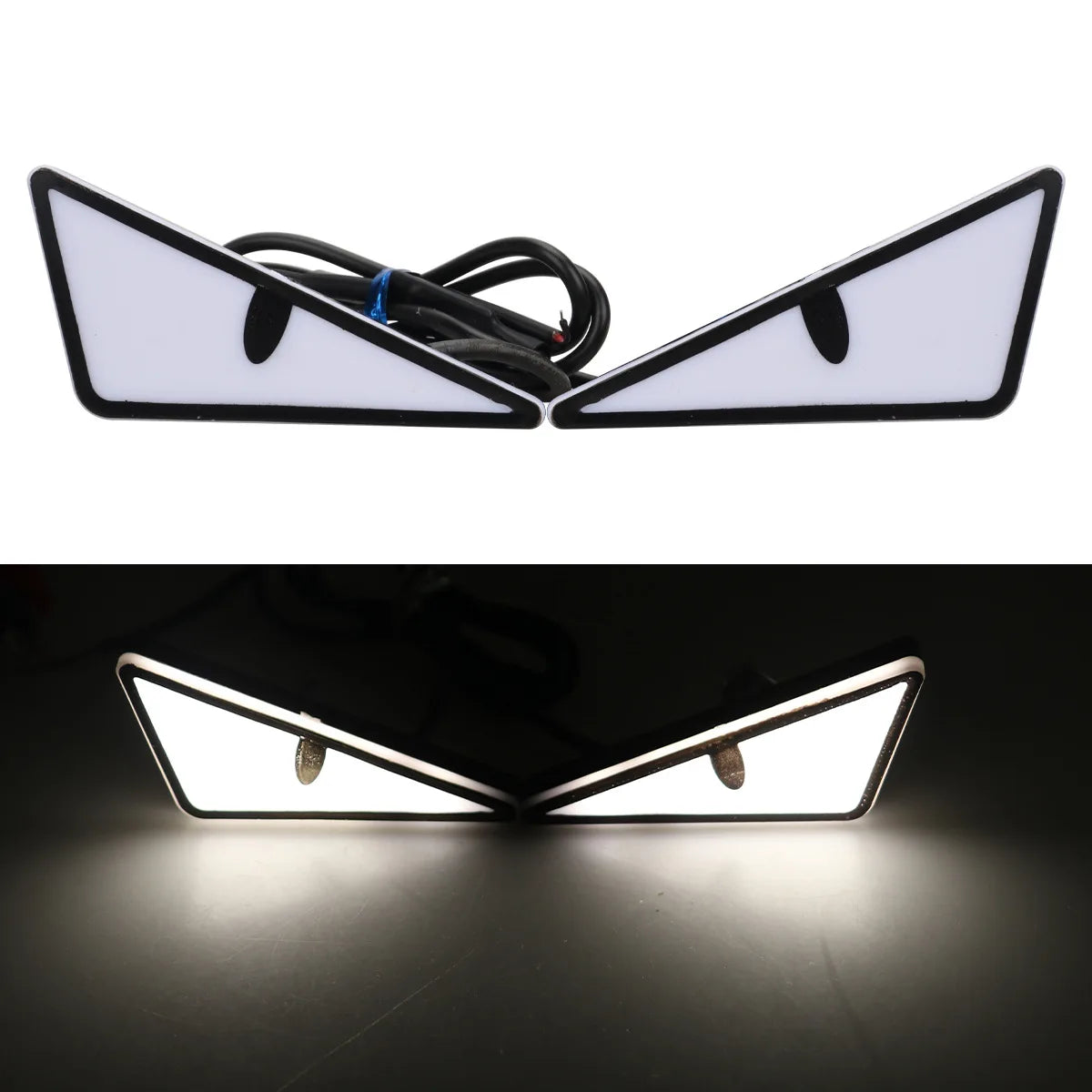 2PCS Car LED Devil Eyes Light Universal Demon Eyes Headlight Motorcycle Mini Turn Signal Flasher Tail Lamp Auto Decoration Light
