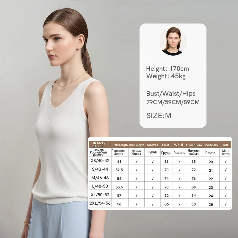 Amii Women's Tank Top 2026 Summer New Solid Color Slim Fit Sleeveless Vest Casual Layering V-Neck Camisole For Women 12642062