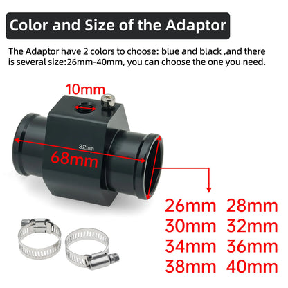 52MM Water Temperature / Oil Temp 12V Car Gauge + 26MM-40MM Adapter With Temp Sensor Collocation Car Accessories For All Vehicle
