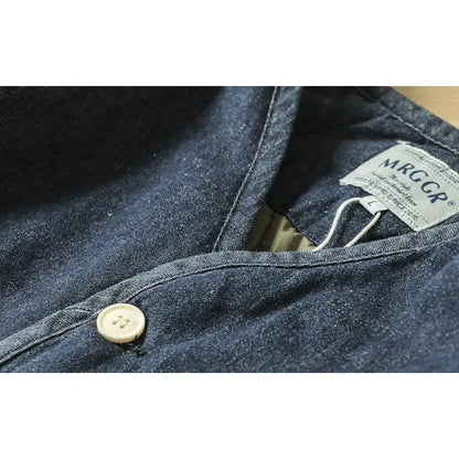 Retro Japanese Style Loose Fit Cotton Jacket Casual Unisex Denim Coat Long Sleeve Warmth Youth Fashion Autumn Winter Men's Wear