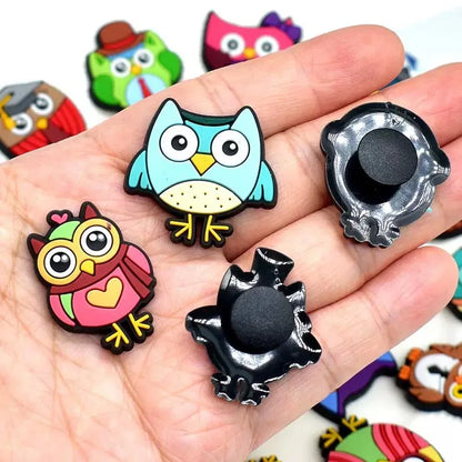 25-100Pcs Various Owl PVC Clog Buckle Charms Children Lovely Bird Garden Shoe Decorations DIY Wristband
