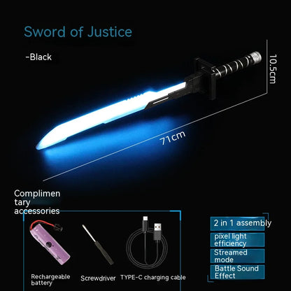 Cyberpunk 71cm Electronic Toy Luminous 2 in 1 Lightsaber Cosplay with Sound Effects Colorful Lights Electric Toy for Kid Adult