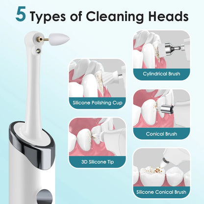 Ultrasonic Dental Scaler Teeth Cleaner with 5 Modes LED Light Tartar Plaque Remover Household Teeth Cleaning Tool