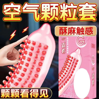 Ribbed Condoms for Men Dotted Spike G-spot Vaginal Stimulation Cock Condom Contraception Sensitive Penis Sleeve Adult Sex Toys