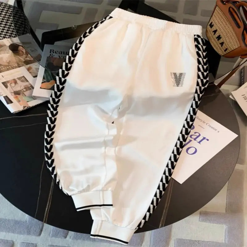 Fashion Suit Women's Summer New Item, High-end Feeling, Age Reducing Short Sleeved Casual Leg Tied Pants Two-piece Set Pant Sets