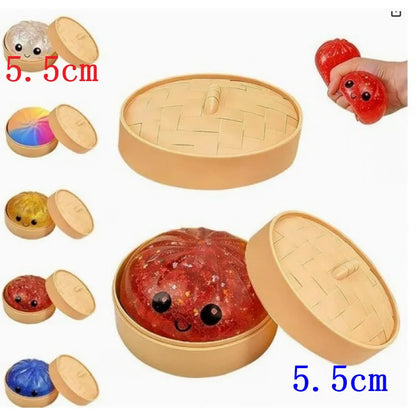 5.5/8.5cm Stress 1-12Pcs Dumpling Squash Toy Dampaline Squishy with Box Dumplings Sensory Squeeze Toy for  Relief Gift Birthday