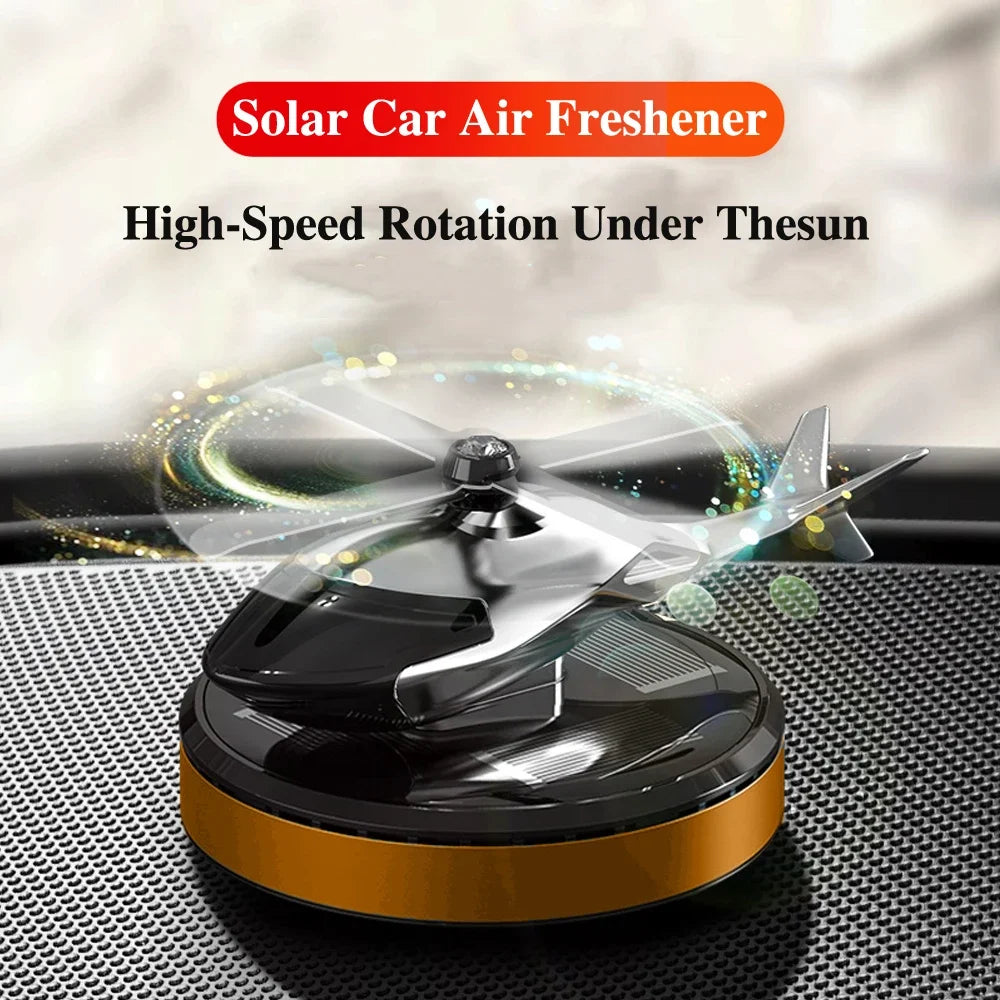 Solar Car Helicopter Propeller Fragrance Auto Interior Accessories for Men Women Car Perfume Decoration
