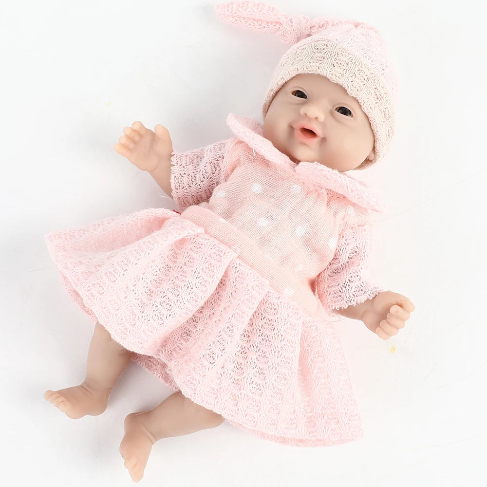 IVITA 7" Girl Preemie Full Body Silicone Reborn Baby Doll Lifelike Mini Realistic Doll Surprice Children Antistress Toys Dolls