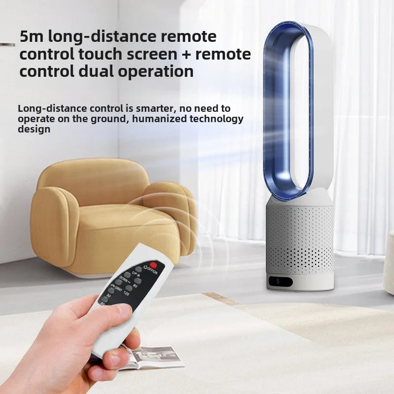 4 Colors Bladeless Fan - 3-in-1 Air Cooling & Purification Fan, Silent Touch Control Tower Fan for Indoor Use