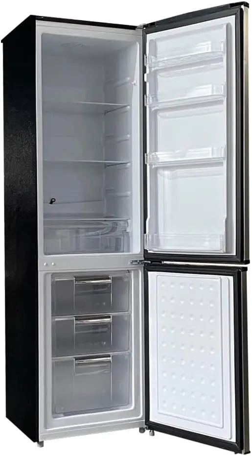 Compact 9.2 Cu Ft Refrigerator with Bottom Freezer, Stainless Steel