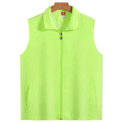 Fashion Vest Custom Logo Solid Color Sleeveless Vest Embroidery Company Team Brand Design Thin Charity Vest Print Pattern Text