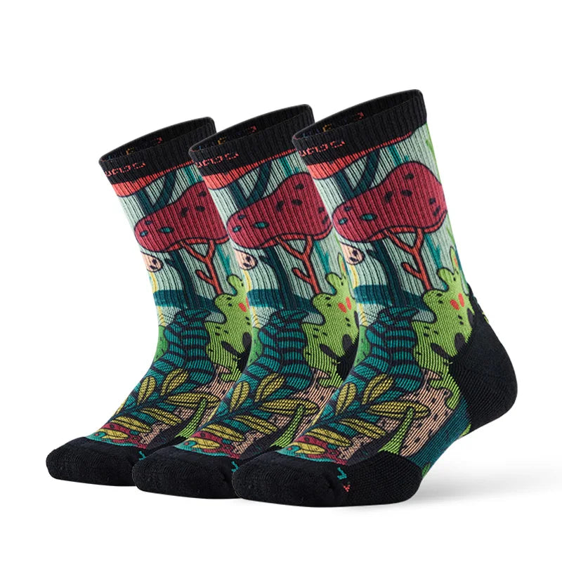 3 Pairs ZEALWOOD Athletic Running Socks Men's Women's Merino Wool Anti-blister Cushion Socks Hiking Environmental Protection