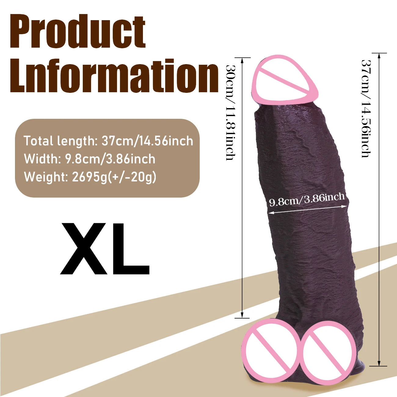 3 Sizes Realistic Soft Brown Dildo Huge Thick Fake Penis Double Silicone Cock Woman Man Masturbation Suction Cup Anal Sex Toys