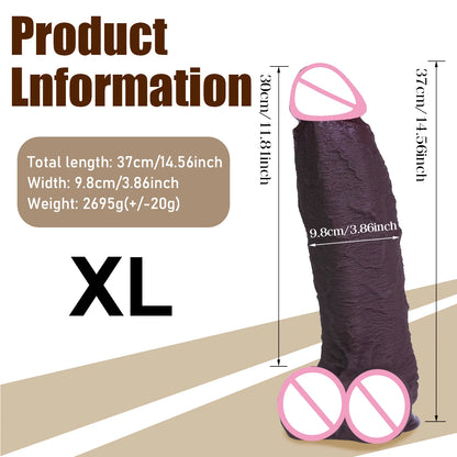 3 Sizes Realistic Soft Brown Dildo Huge Thick Fake Penis Double Silicone Cock Woman Man Masturbation Suction Cup Anal Sex Toys