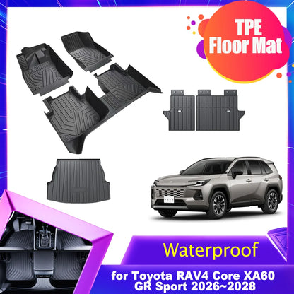 Car Floor Mat for Toyota RAV4 Core XA60 GR Sport 2026~2028 TPE Liner Trunk Foot Seat back Pad Waterproof Non-slip Accessories