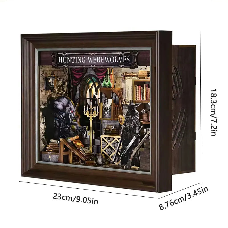 Book Nook Kit Holiday Bookstore DIY 3D Wooden Puzzle Dollhouse Photo frame ornament Model Bookend Building Home Decoration