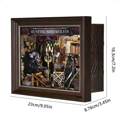 Book Nook Kit Holiday Bookstore DIY 3D Wooden Puzzle Dollhouse Photo frame ornament Model Bookend Building Home Decoration