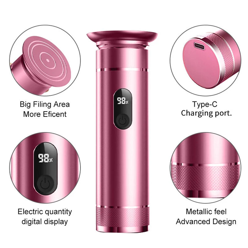Aluminum Alloy Electric Foot Grinder For Feet - Dual Power Type-C/Battery, Callus & Dead Skin Remover Pedicure Tool  USB