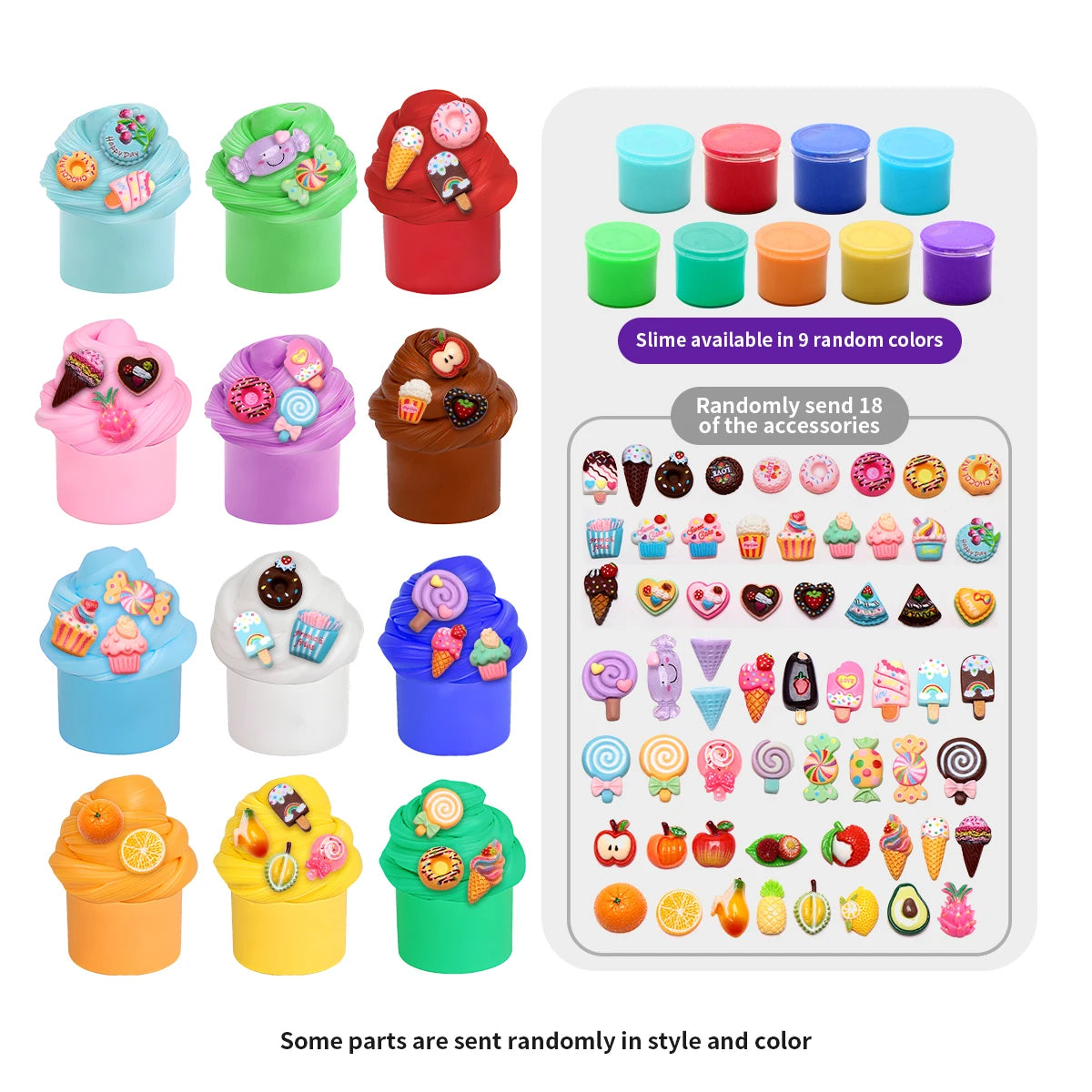 Random Color  Slime Kit for Kids, Soft Stretchy Non-Sticky Slime, Stress Relief Sensory Toy, Safe DIY Gift for Boys and Girls