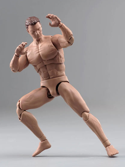 ANT AM116 1/12 Scale Male Muscle Action Figure with Head Hands Gun Shoes Model 6-inch Male Soldier Flexible Joint Strong Body