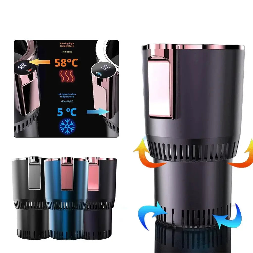 Smart 12V Portable Mini Can Fridge Cooler & Warmer, 2-in-1 Single Cup Holder Chiller for Car & Office Desk Travel Mug Heater