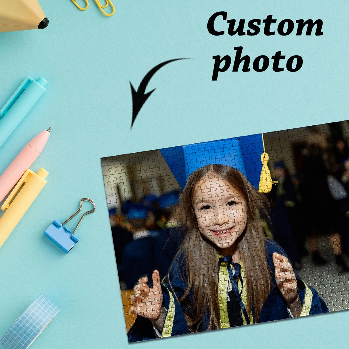 1000/300/500pcs Graduation  Customized Picture Personalised Decompression Puzzles Personalized Poster For Kids Toy Children Gift