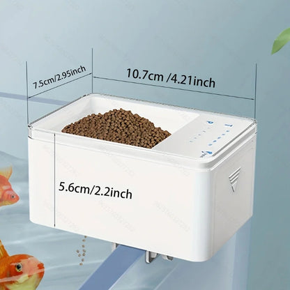 1PC WIFI/Button Version automatic fish feeder, fish tank accessories intelligent turtle feeder for feeding fish (No 5V 1A Plug)