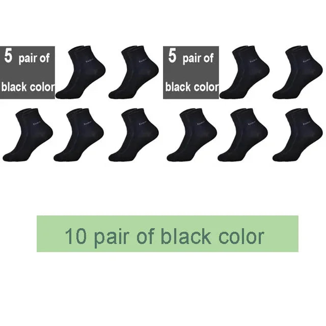 10 Pairs/Lot Men's Bamboo Crew Socks Comfortable Breathable Casual Business Socks High Quality Brand Guarantee Male Gift Set