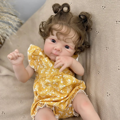 AONPENG 45cm Lifelike Reborn Baby Doll Toy with Vinyl Limbs And Cloth Body Kid's Fashion Birthday Gift Playhouse Bedtime Toy